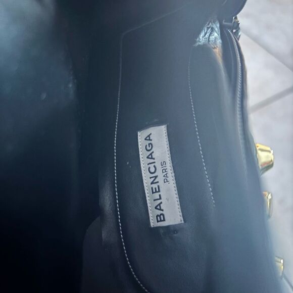 Balenciaga arena Studded Ankle Boots dress shoes cone block heels biker booties - Picture 8 of 8